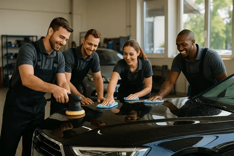 Tým specialistů na chemické čištění interiéru aut v Praze
